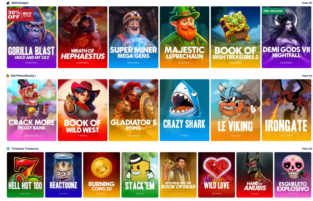 Skyhills Casino spelcatalogus